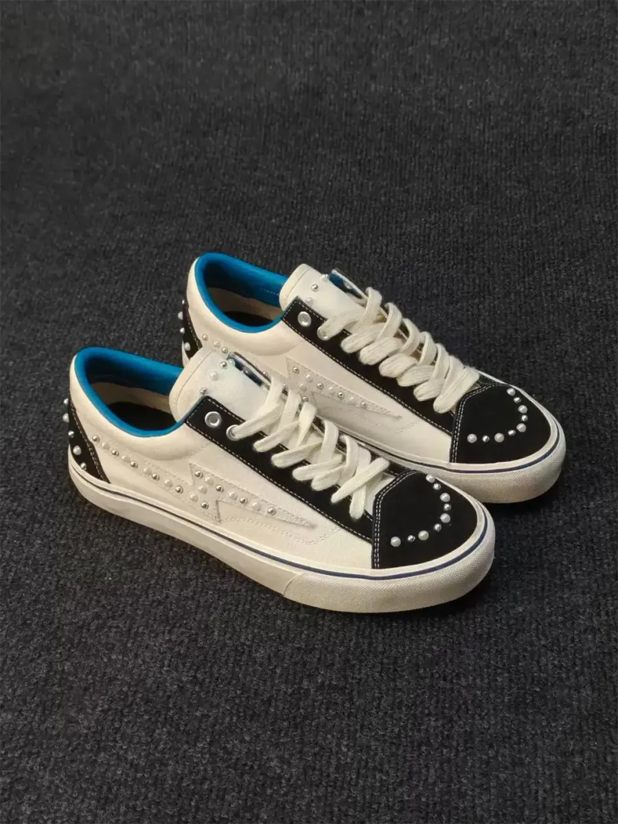 ZDZZFT | Pearl Studded Low Top Skate Sneakers - 4