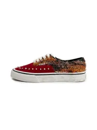 ZDZZFT | Studded Rhinestone Reddish Brown Casual Sneakers