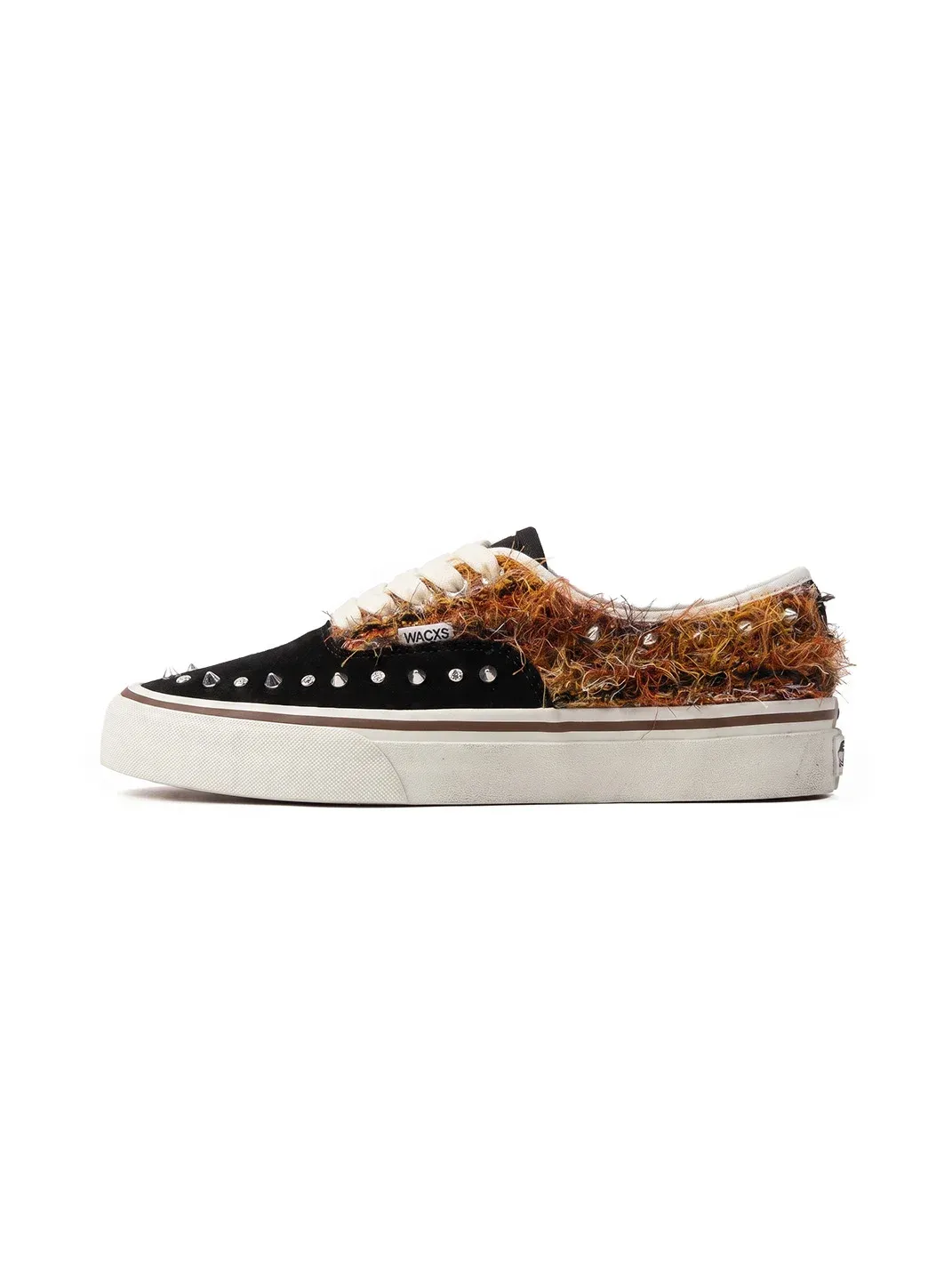 ZDZZFT | Studded Rhinestone Mohair Punk Distressed Low-Top Sneakers