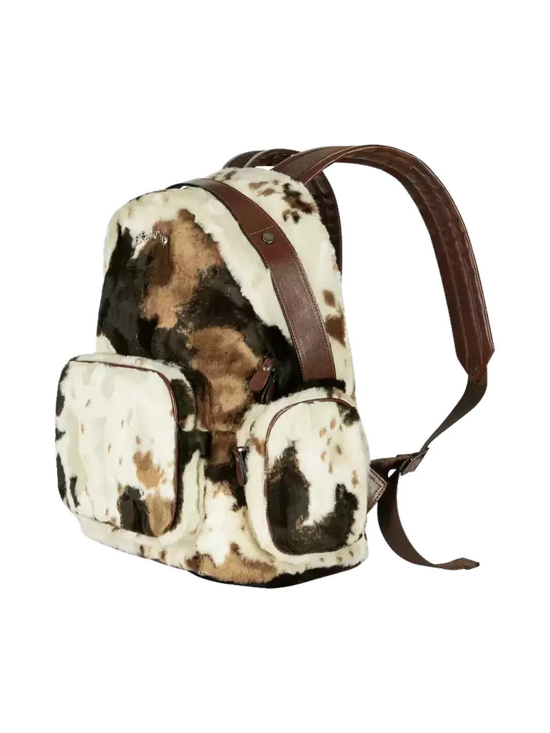 SevenJss | Large Plush Cow Print Backpack
