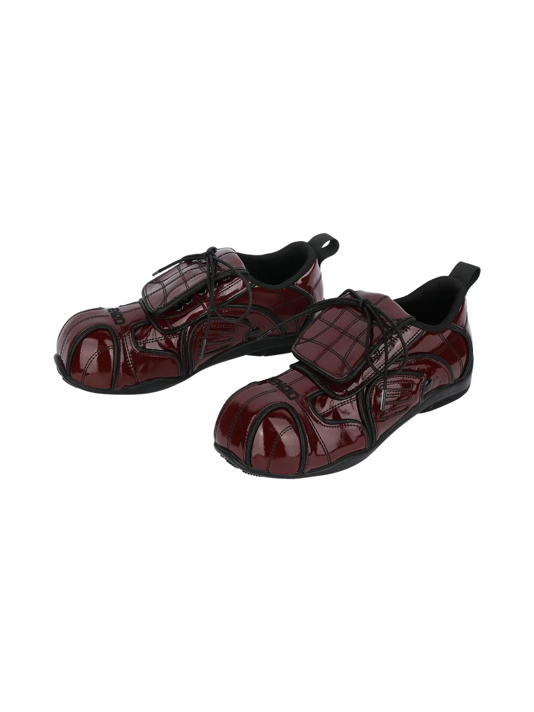 Enqo | Retro Red Brown Flap Sneakers