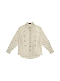 EMOBROTHER | Deconstructed Napoleon Stand Collar Striped Shirt