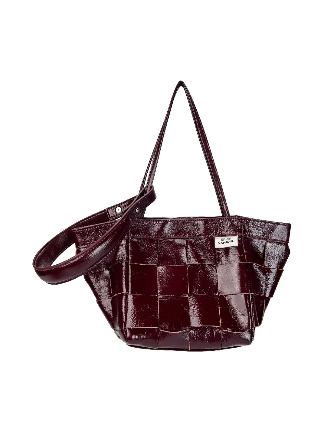 SpicyCapSoul | Handwoven Denim Leather Basket Shoulder Bag