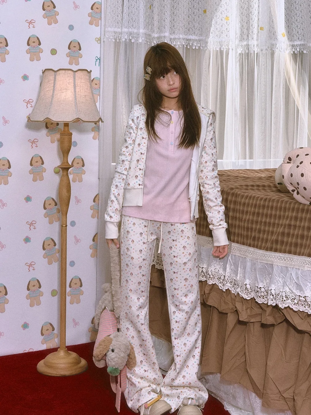 OhTODOG | Dog Print Hoodie And Pants Set