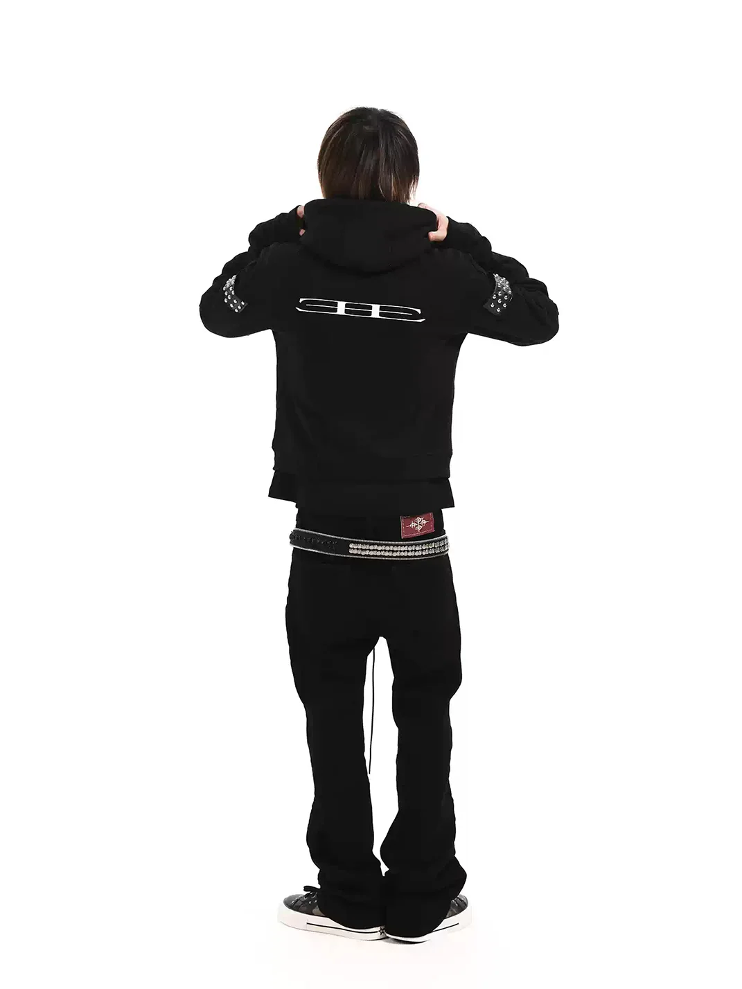 DETW | Studded Raglan Sleeve Cropped Zip Hoodie