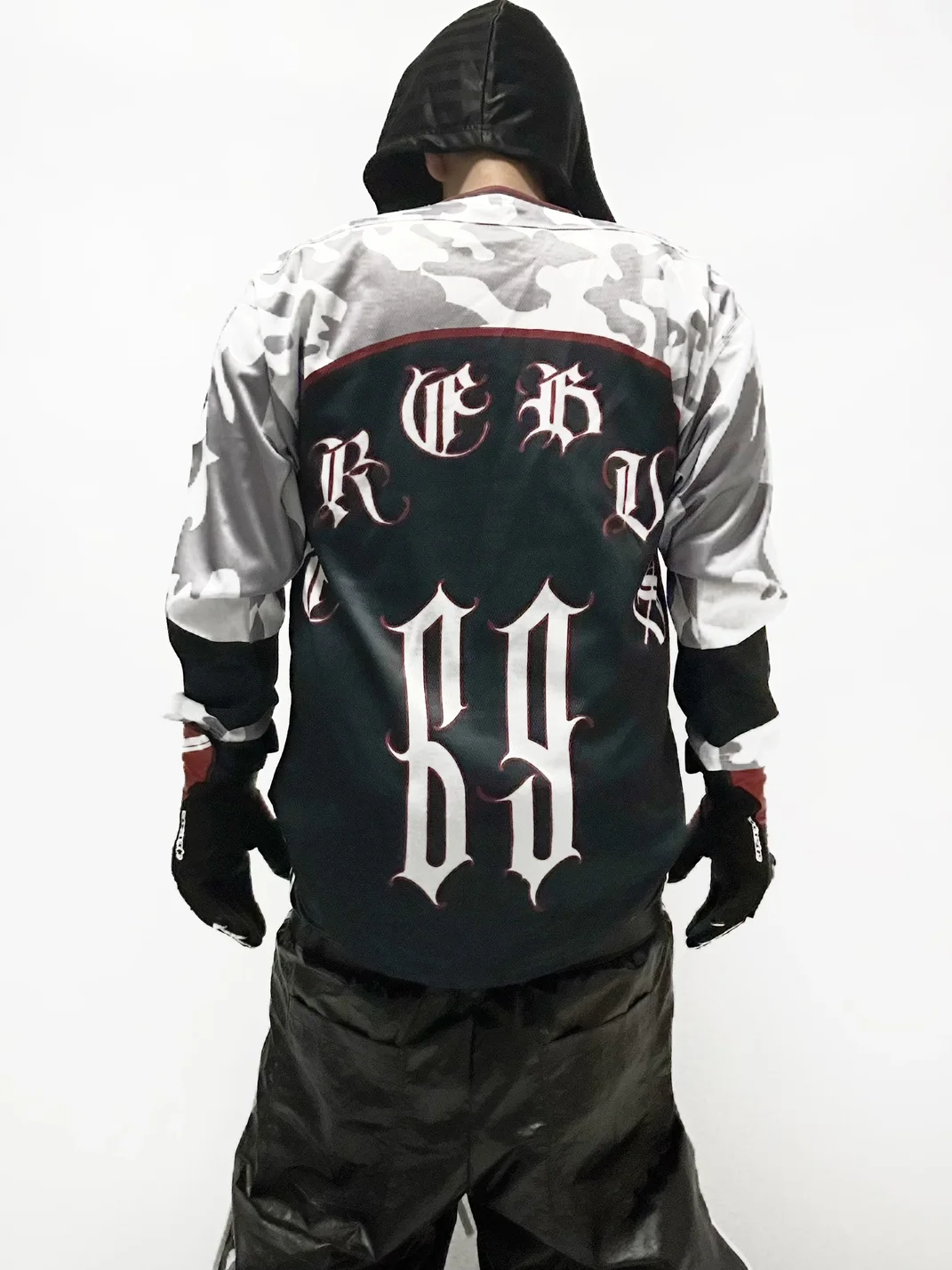 FromTheErebus | Sanskrit Print Camouflage Long Sleeve Hockey Jersey