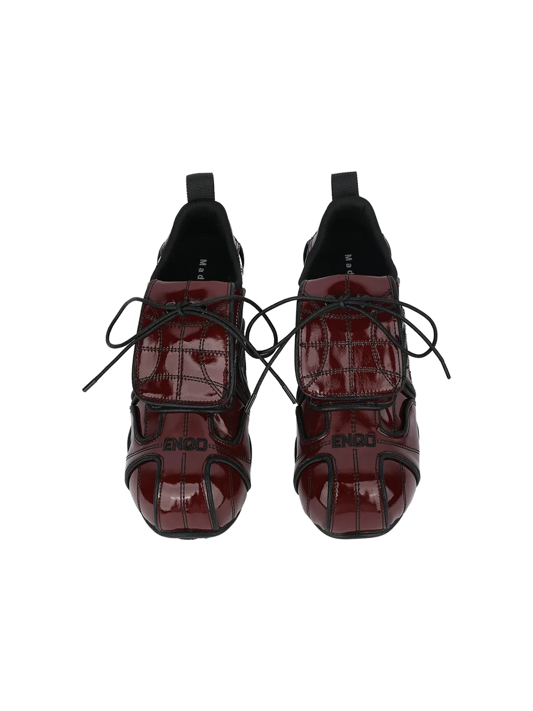 Enqo | Retro Red Brown Flap Sneakers