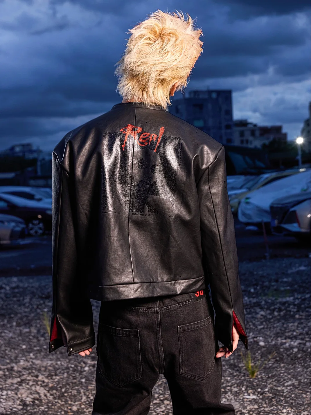 Dream Band | Cropped Black PU Leather Moto Jacket