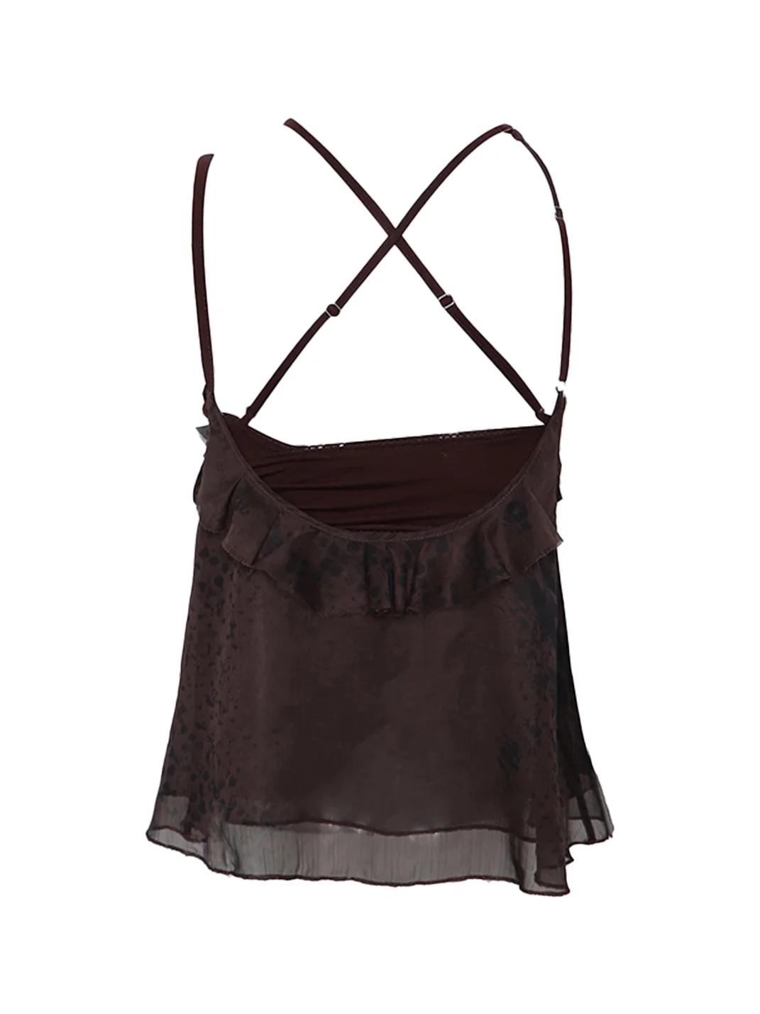 Flowers birds Market | Detachable Bandeau Printed Chiffon Tank Top