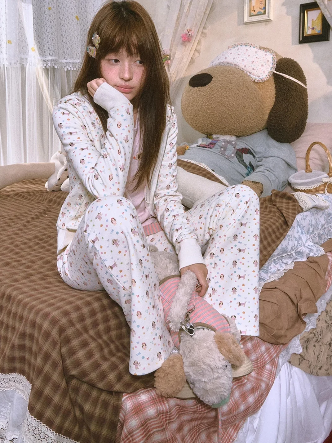 OhTODOG | Dog Print Hoodie And Pants Set