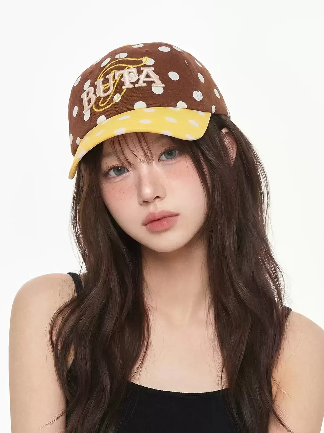 TWINBUTA | Polka Dot Contrast Embroidered Baseball Cap