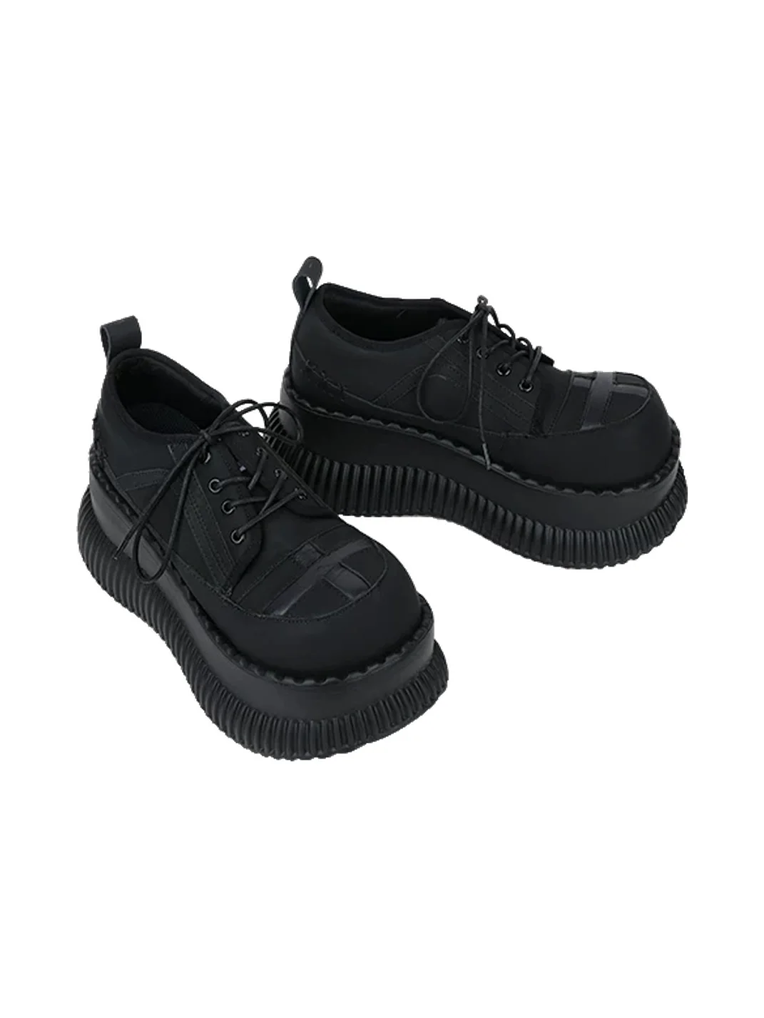 Puppet show | Cross Detail Platform Lace-Up Shoes