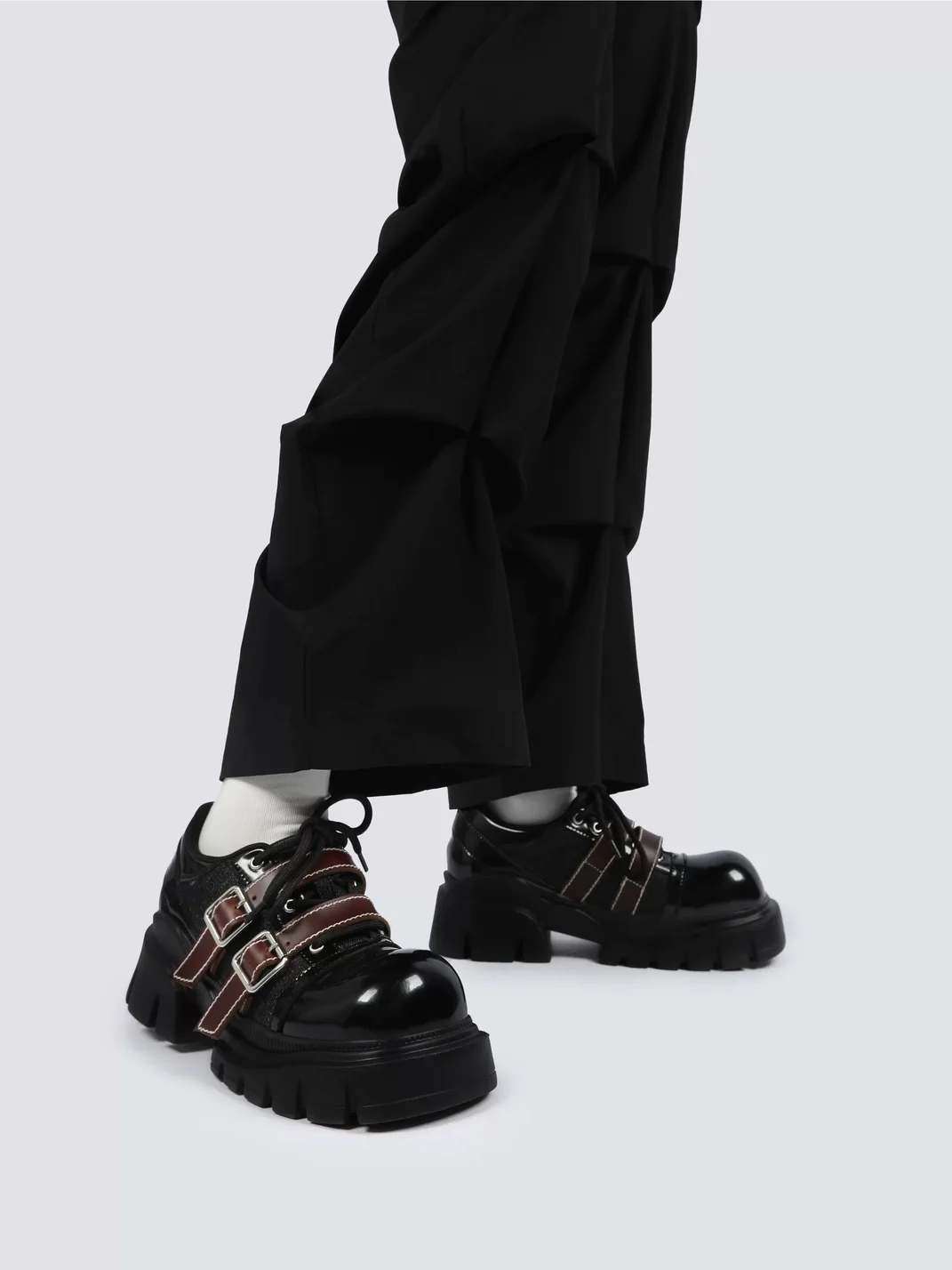 Enqo | Retro Buckled Platform Shoes