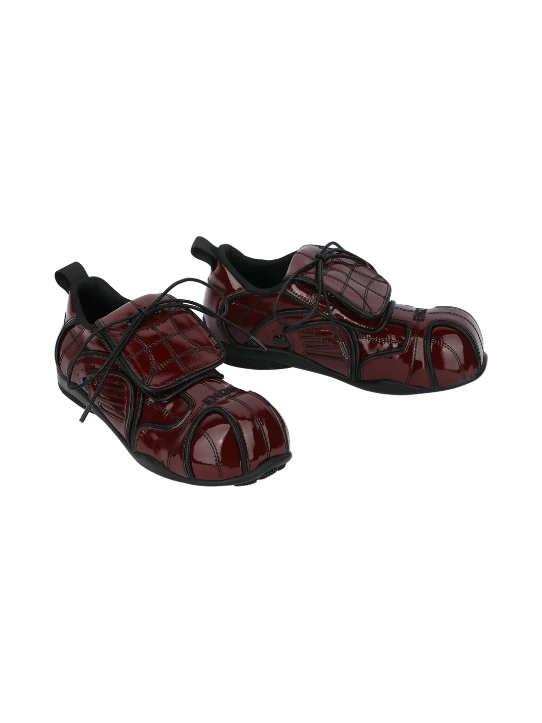 Enqo | Retro Red Brown Flap Sneakers