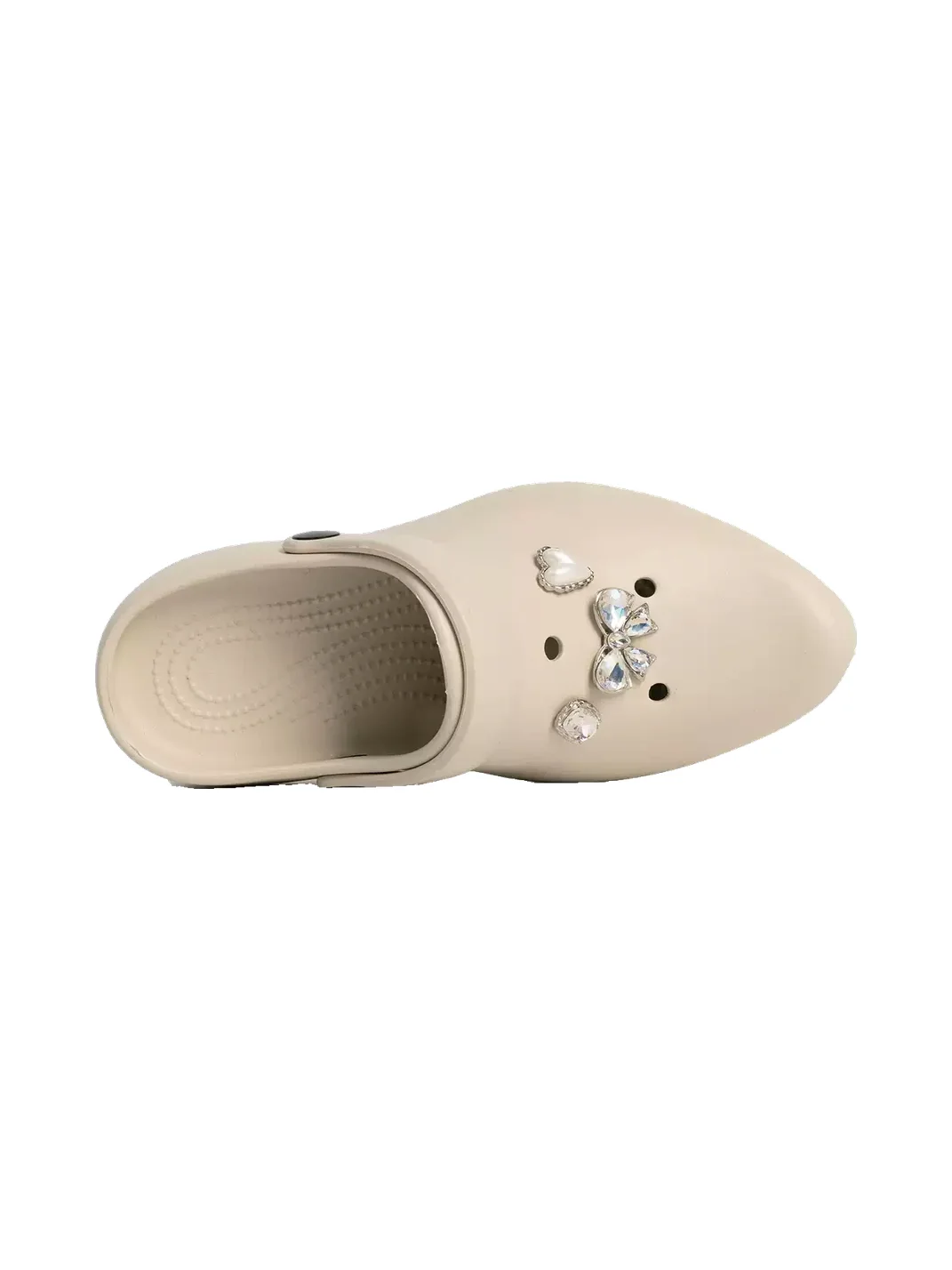 ZHUDAGE | Pointed Rhinestone Platform Clog Slippers