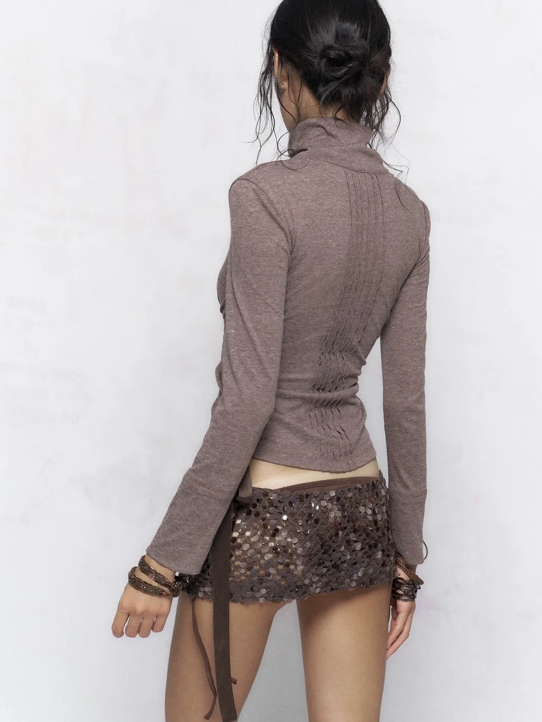 Flowers birds Market | Sequin Mini Skirt And Denim Shorts Set
