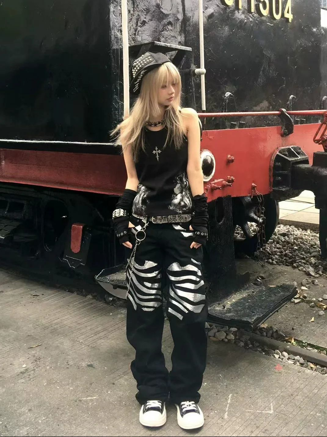 Dream Band | Slim Fit Distressed Cross Tank Top