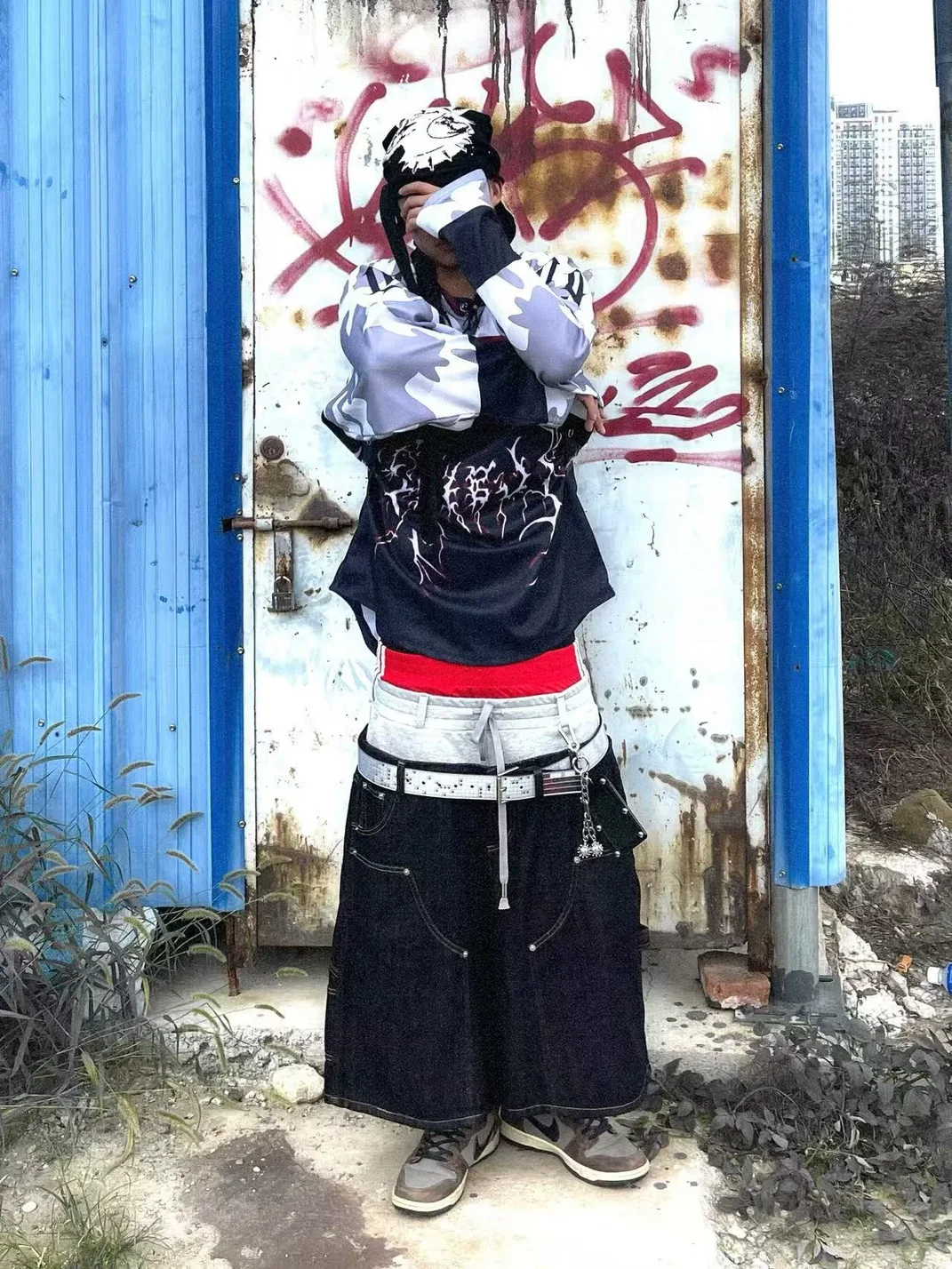 FromTheErebus | Sanskrit Print Camouflage Long Sleeve Hockey Jersey