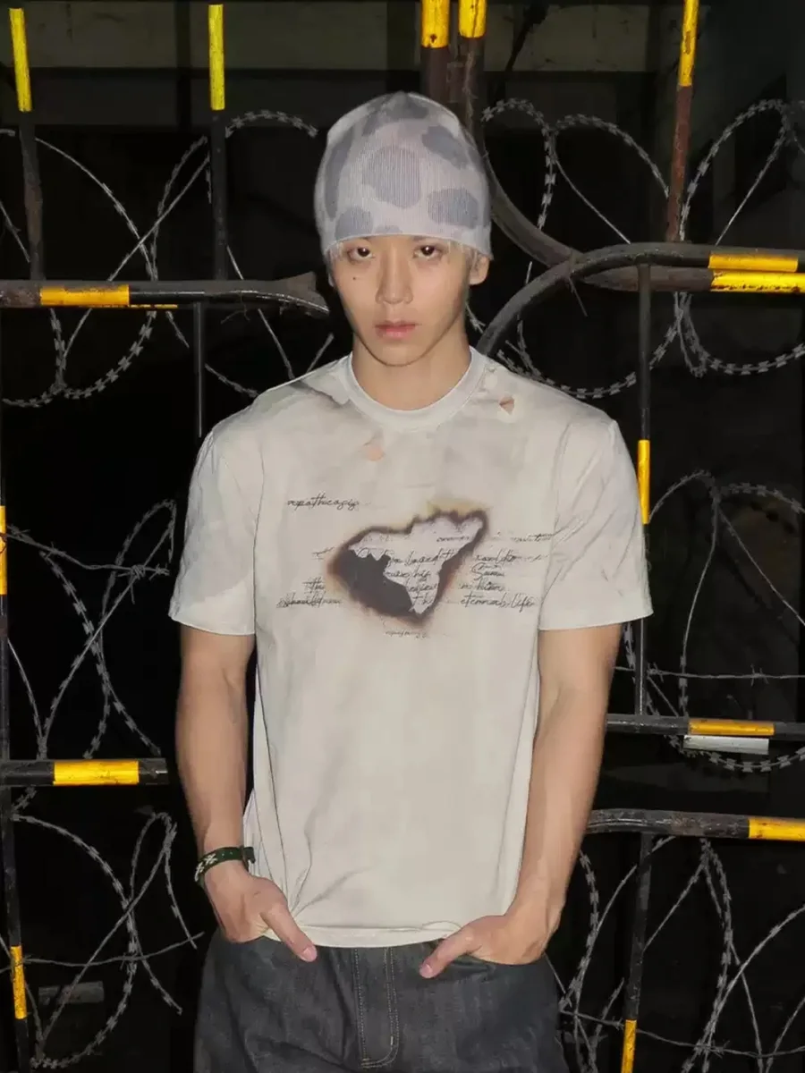 Dream Band | Distressed Smoke Print Short Sleeve T-Shirt - 2