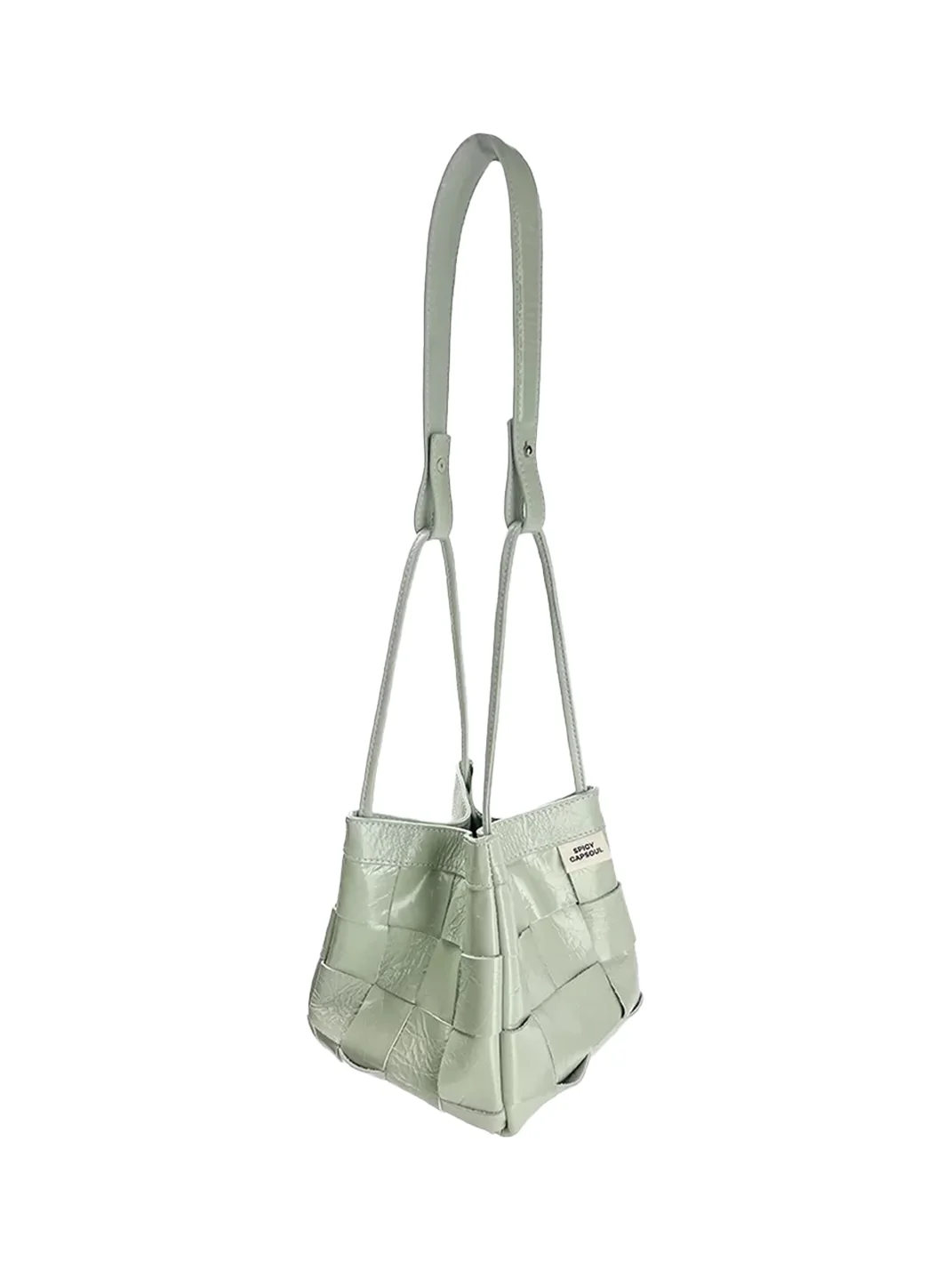 SpicyCapSoul | Handwoven Denim Leather Basket Shoulder Bag