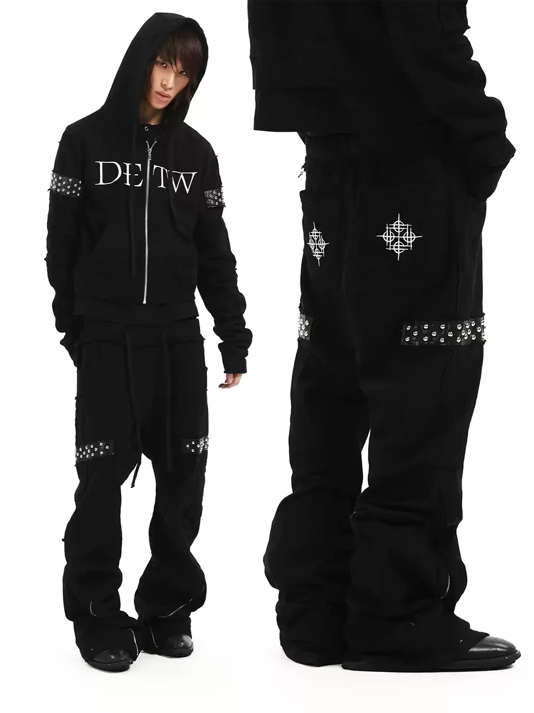 DETW | Studded Drawstring Flared Sweatpants