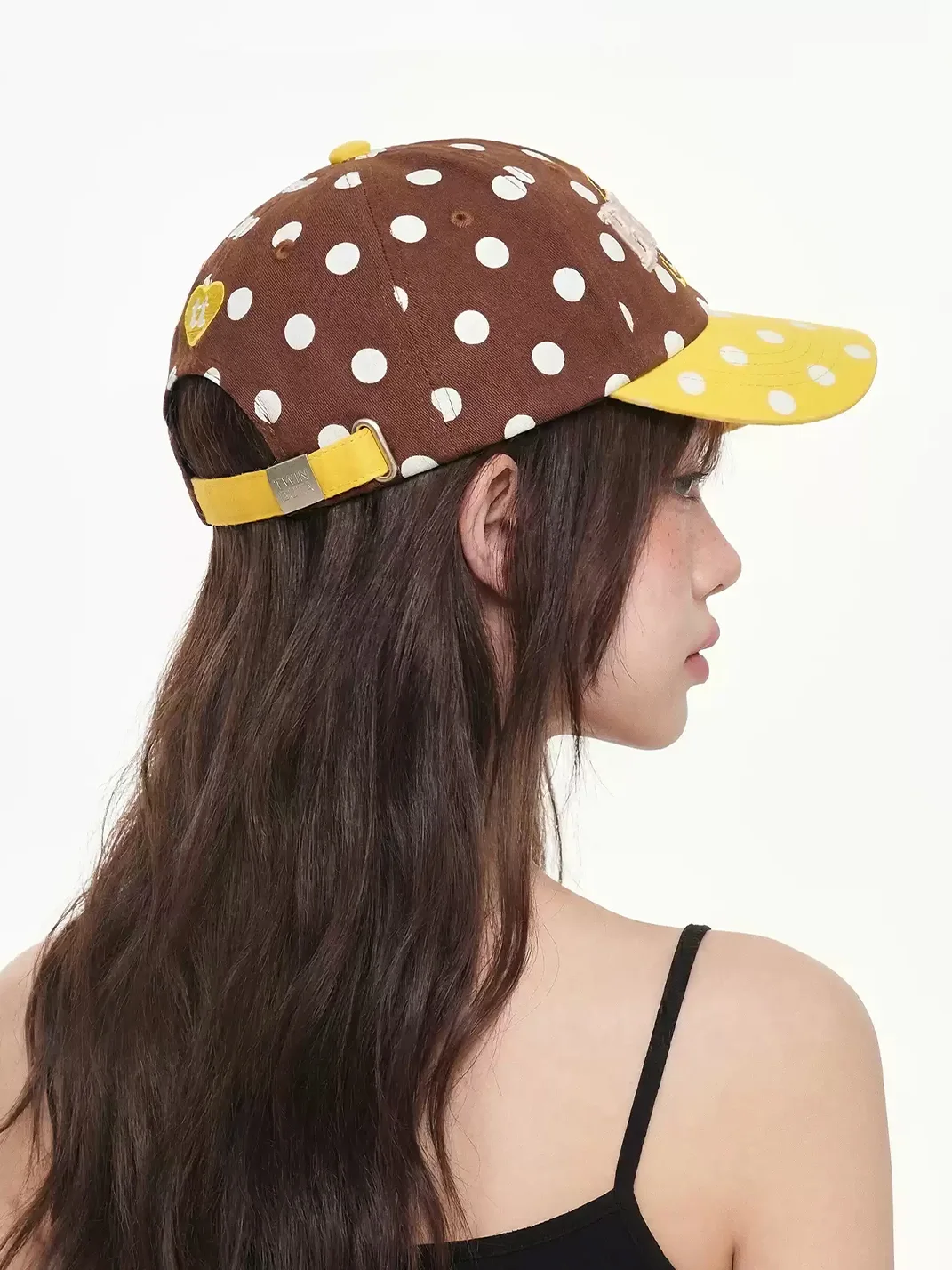 TWINBUTA | Polka Dot Contrast Embroidered Baseball Cap