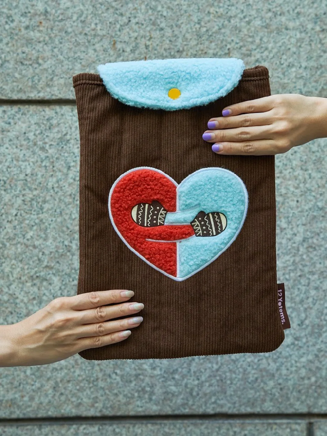 12Yotems | Corduroy Heart Applique Laptop Sleeve