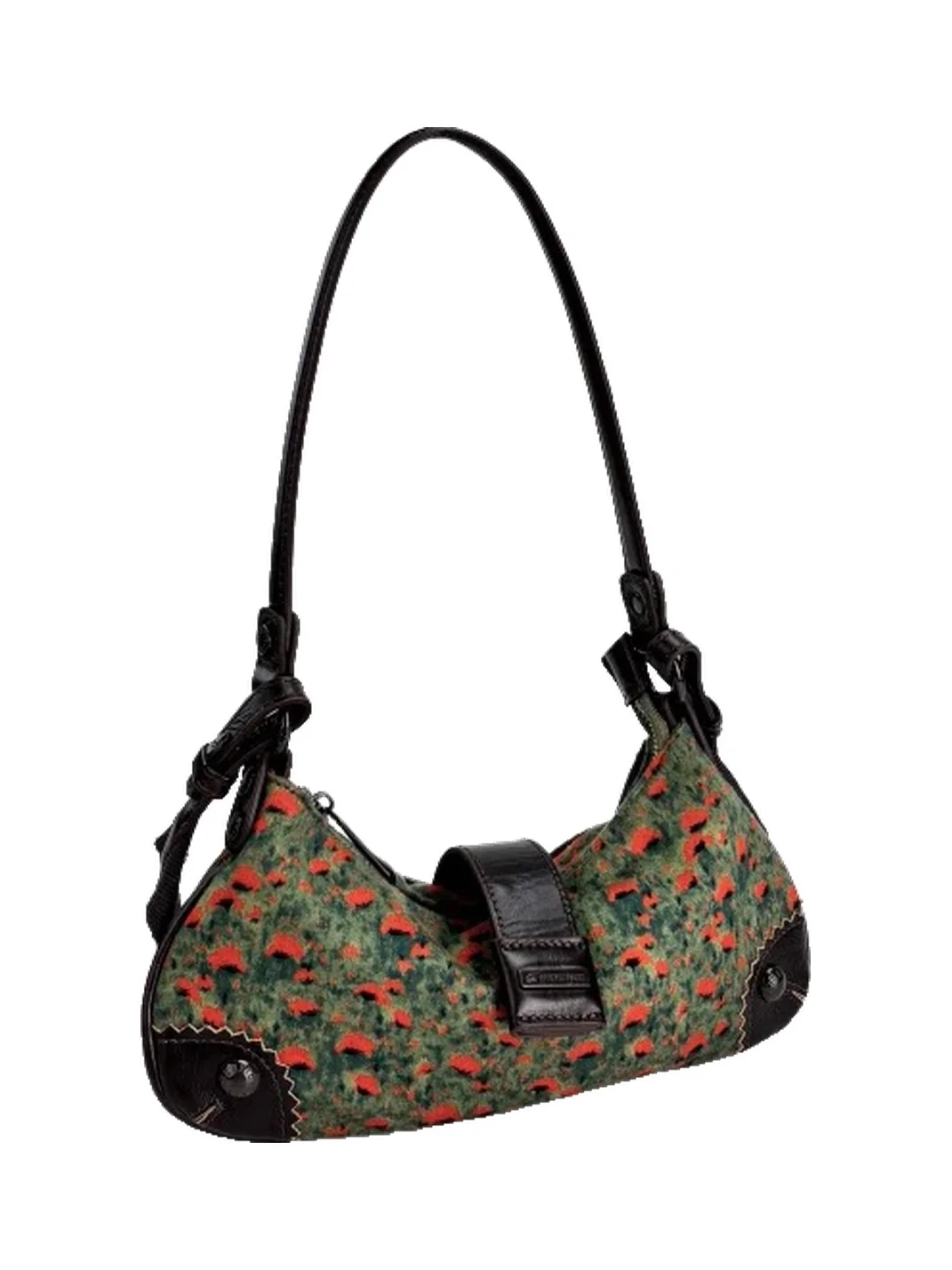 SpicyCapSoul | Patterned Knit Leather Crescent Shoulder Bag