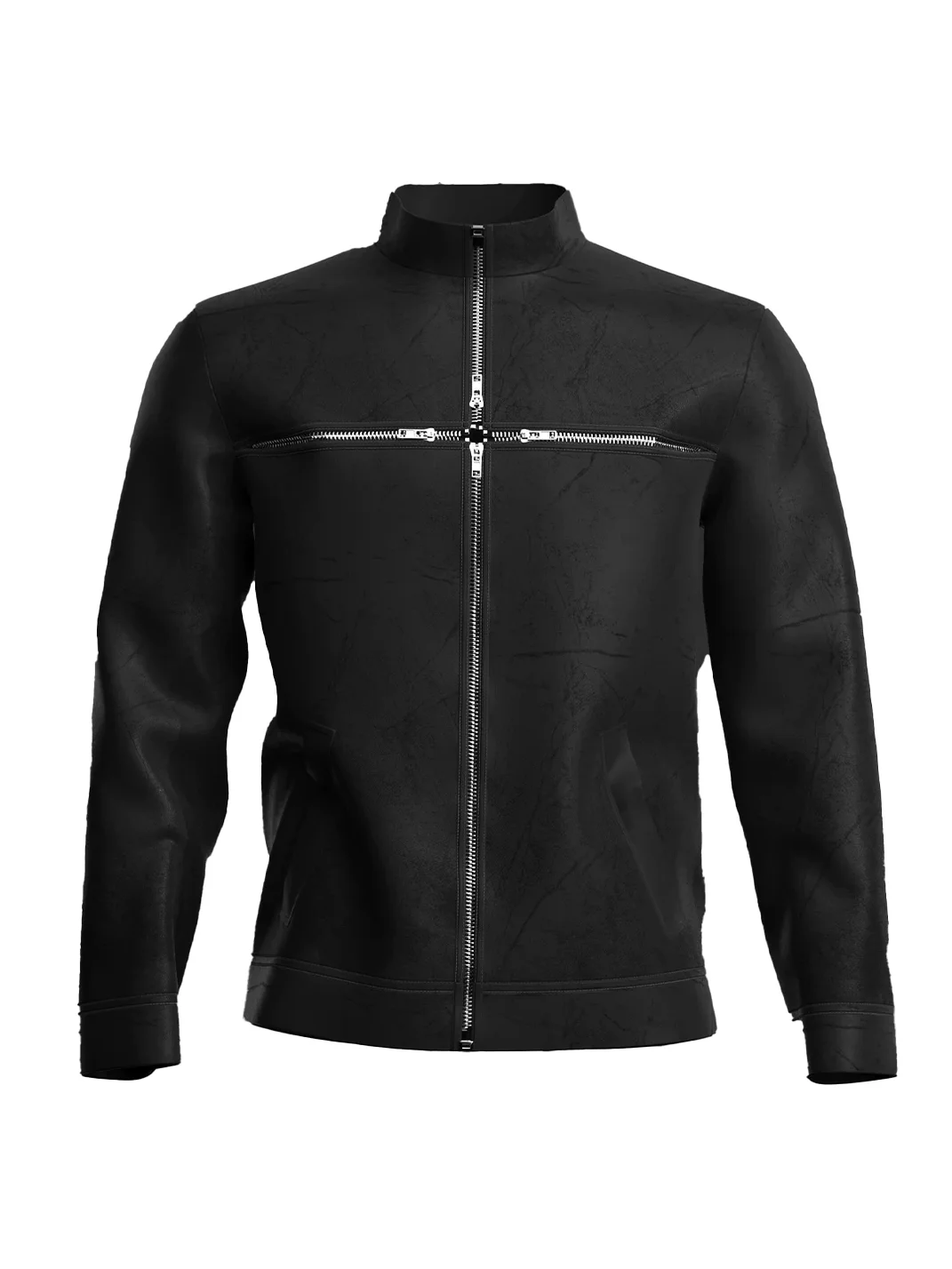 Dream Band | Slim Fit Stand Collar PU Leather Jacket