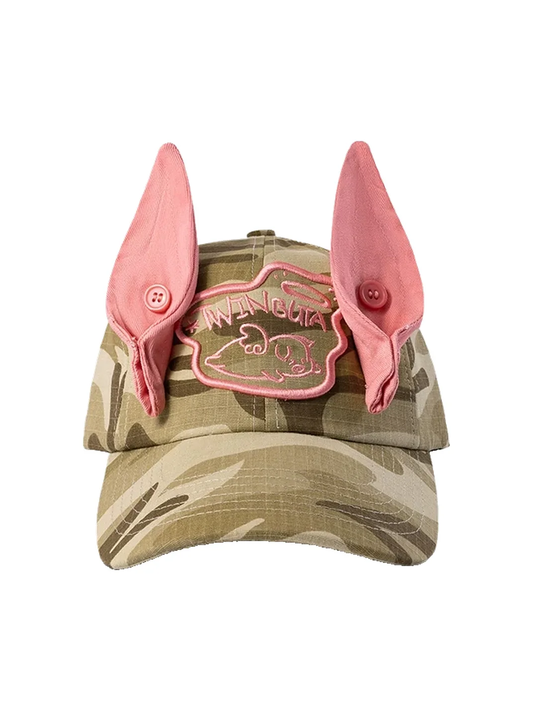 TWINBUTA | Camouflage Ear Detail Baseball Cap