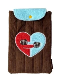 12Yotems | Corduroy Heart Applique Laptop Sleeve