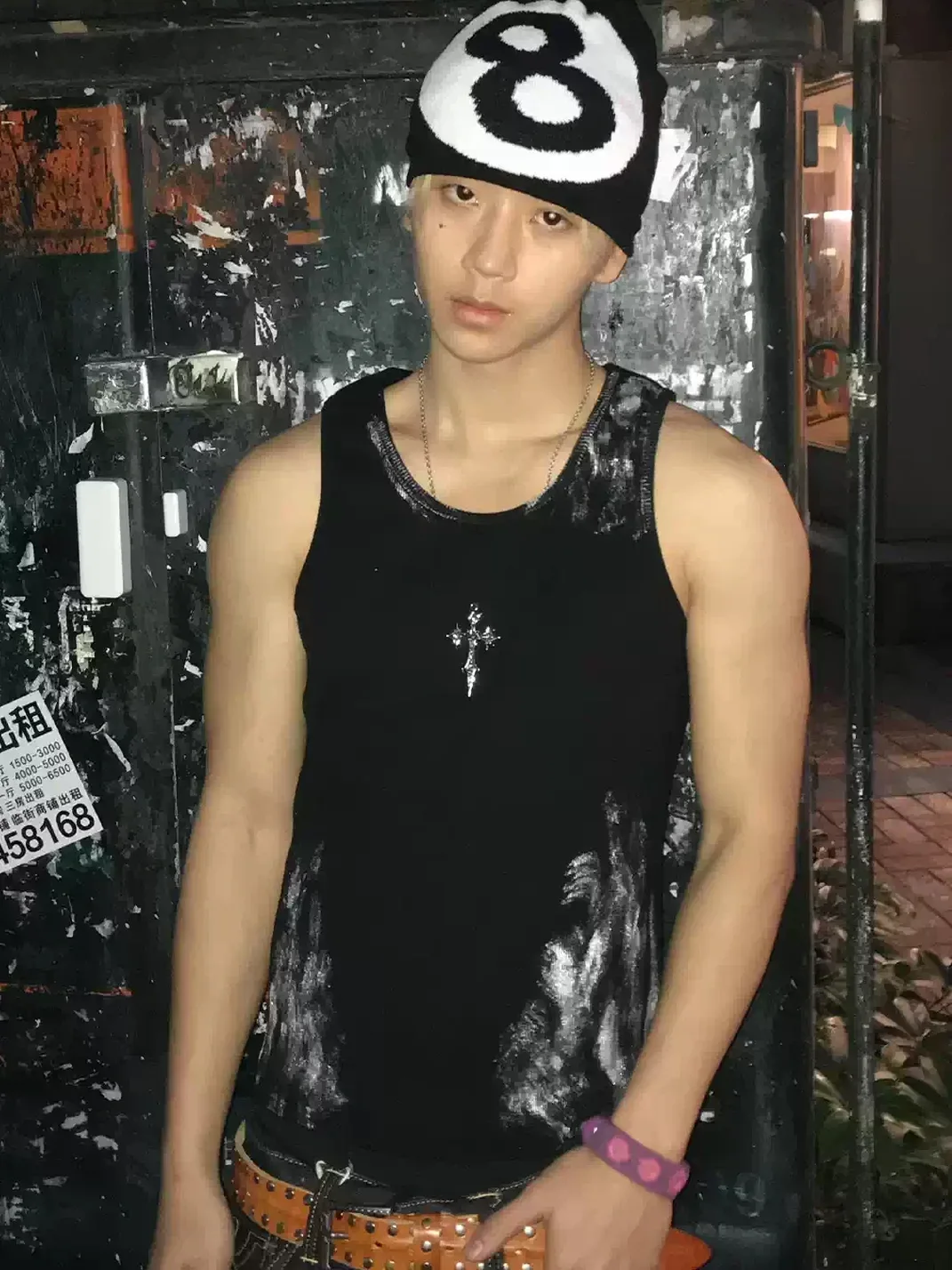 Dream Band | Slim Fit Distressed Cross Tank Top