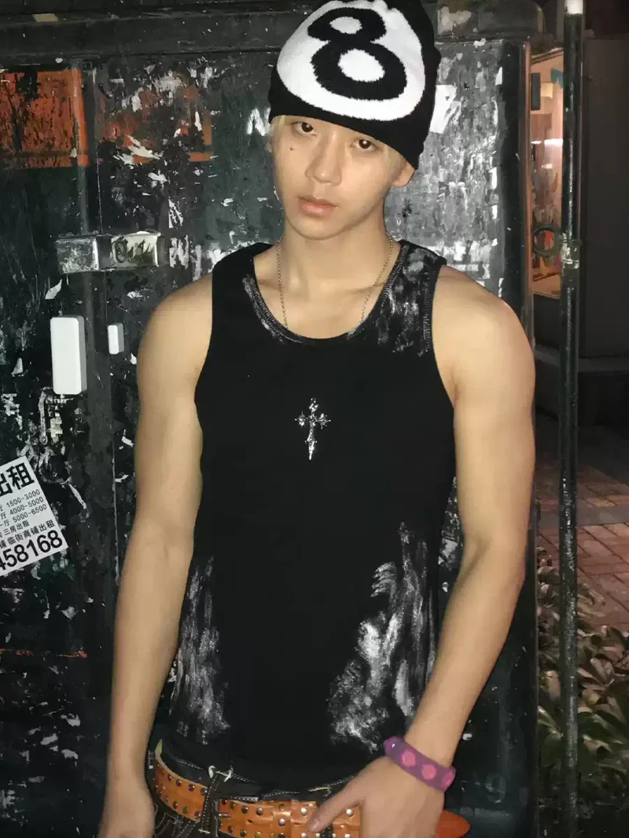 Dream Band | Slim Fit Distressed Cross Tank Top - 3