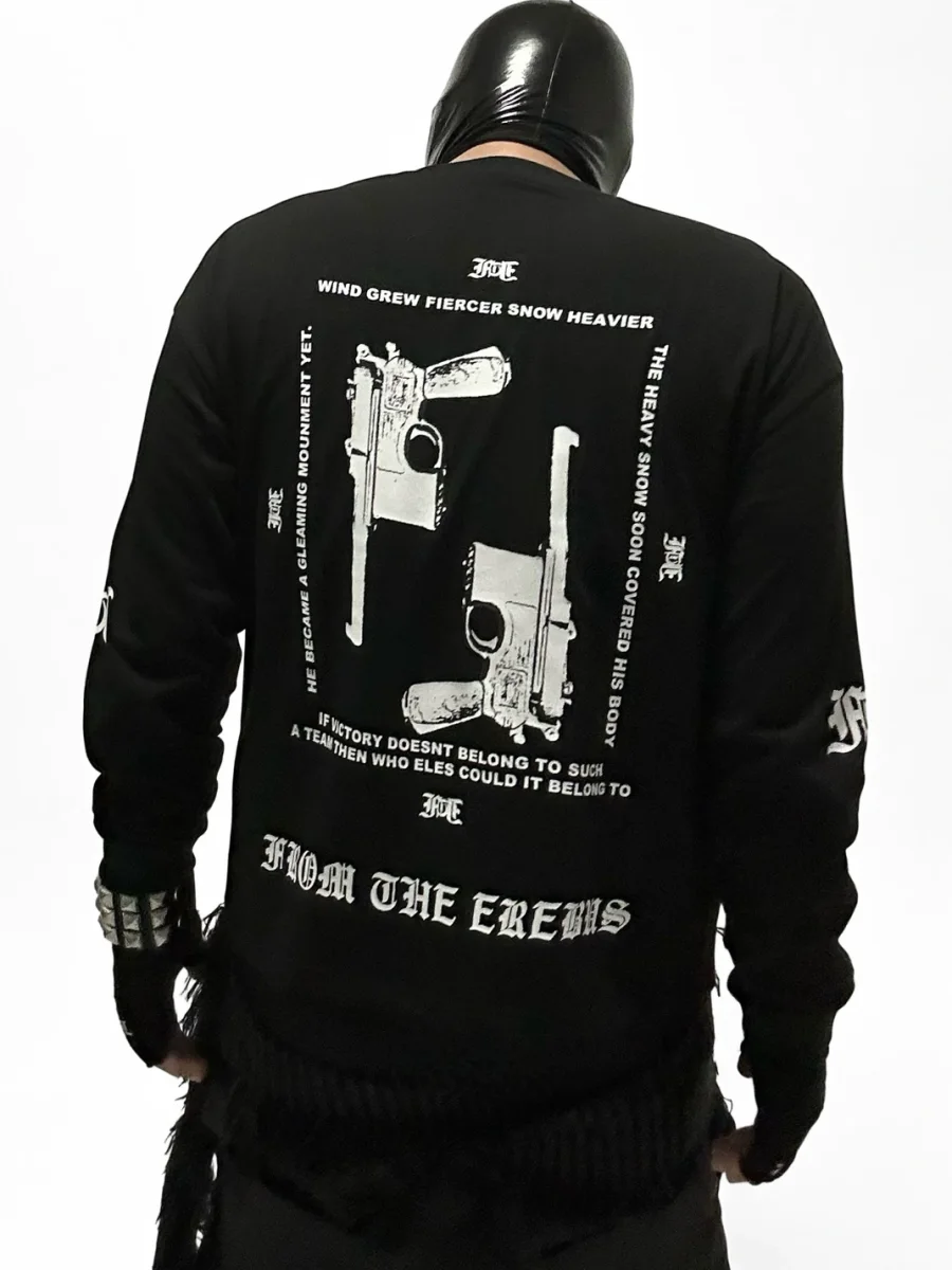 FromTheErebus | Boxy Long Sleeve Pistol Print Sweatshirt - 2