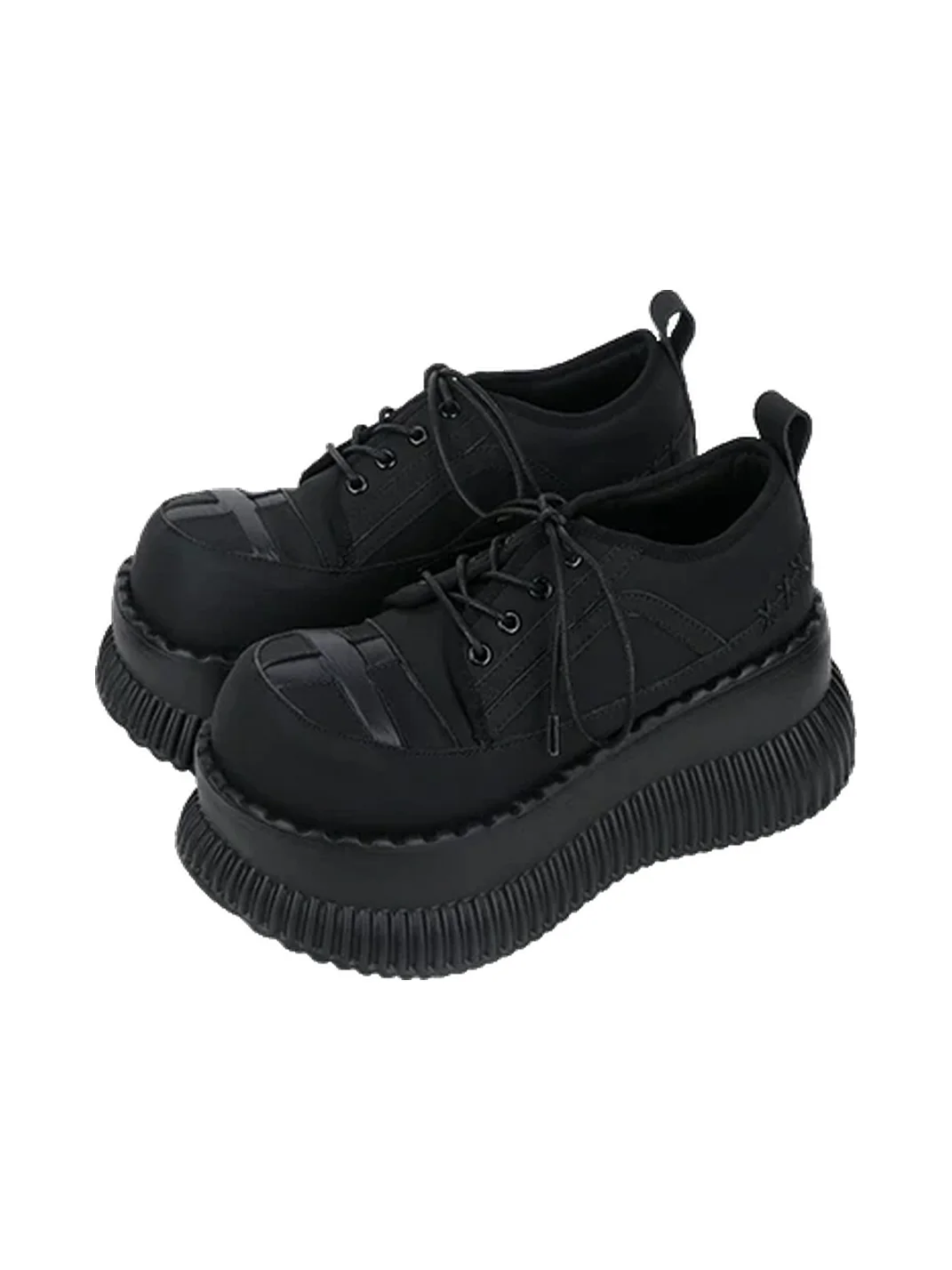 Puppet show | Cross Detail Platform Lace-Up Shoes