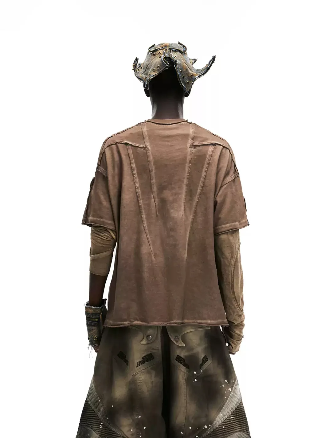 PERSONSOUL | Distressed Brown Pangu Graphic Oversized T-Shirt