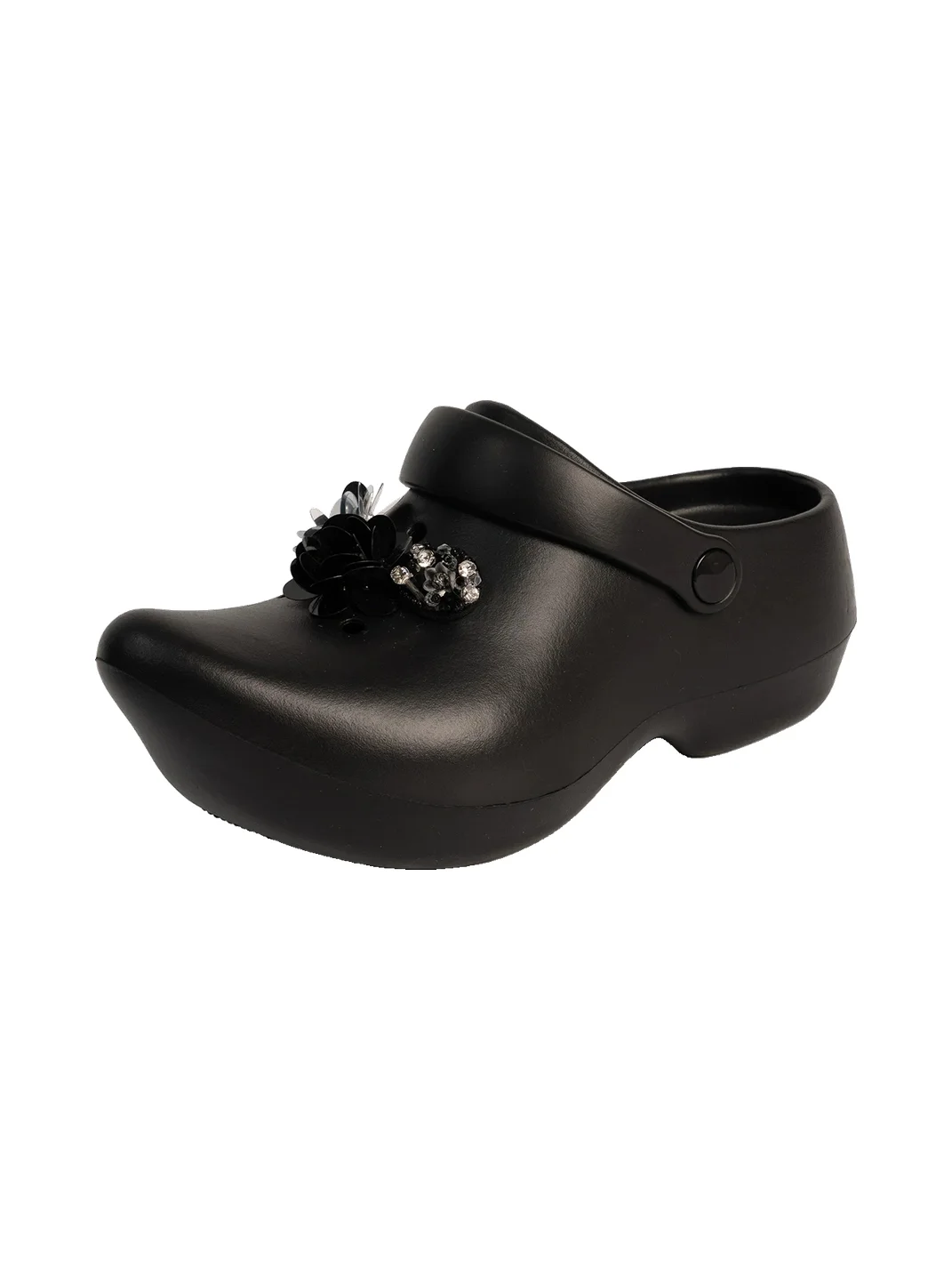 ZHUDAGE | Pointed Rhinestone Platform Clog Slippers
