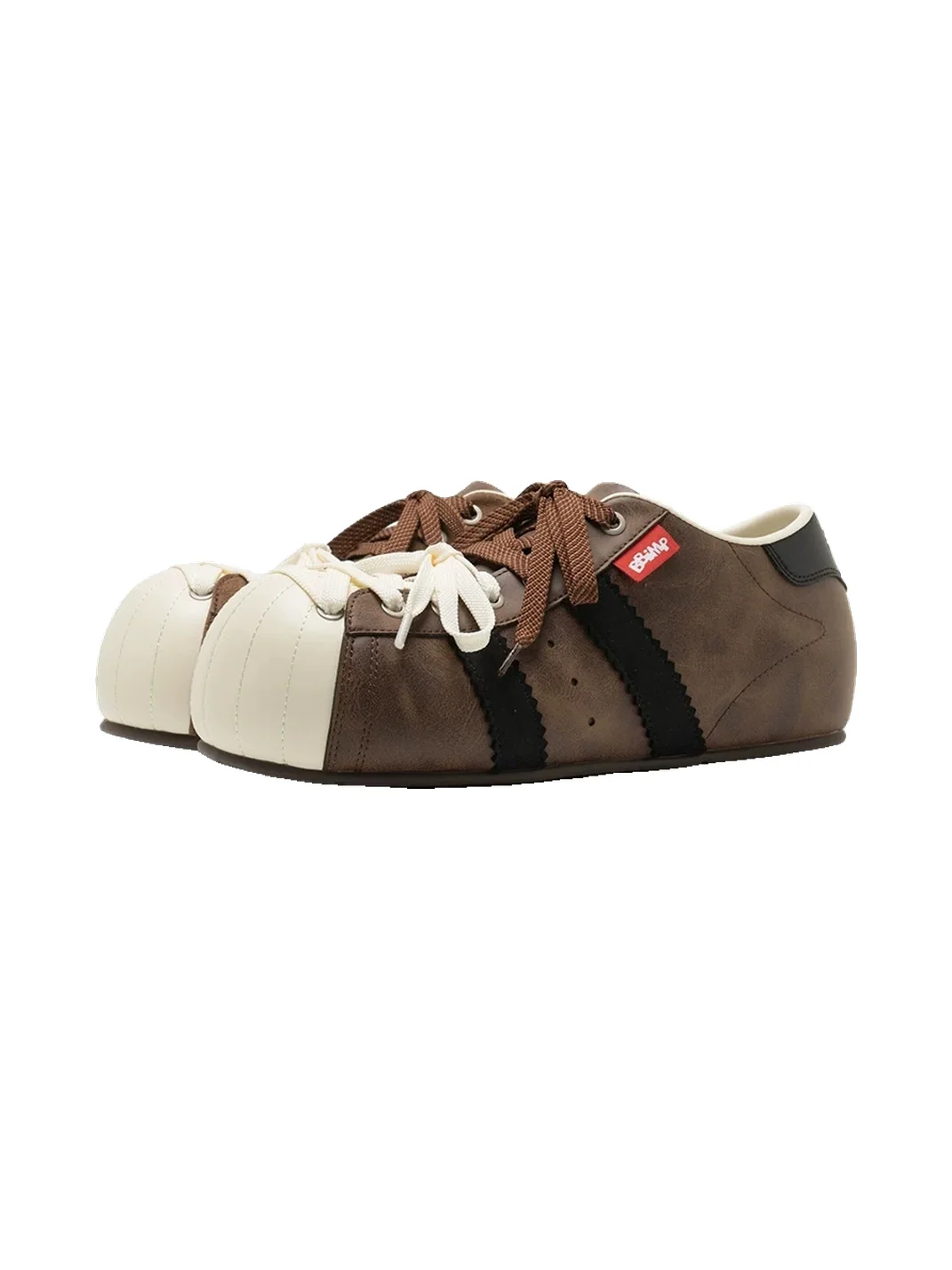 BBIMP | Retro Shadow Mocha Cartoon Shell-Toe Skate Sneakers
