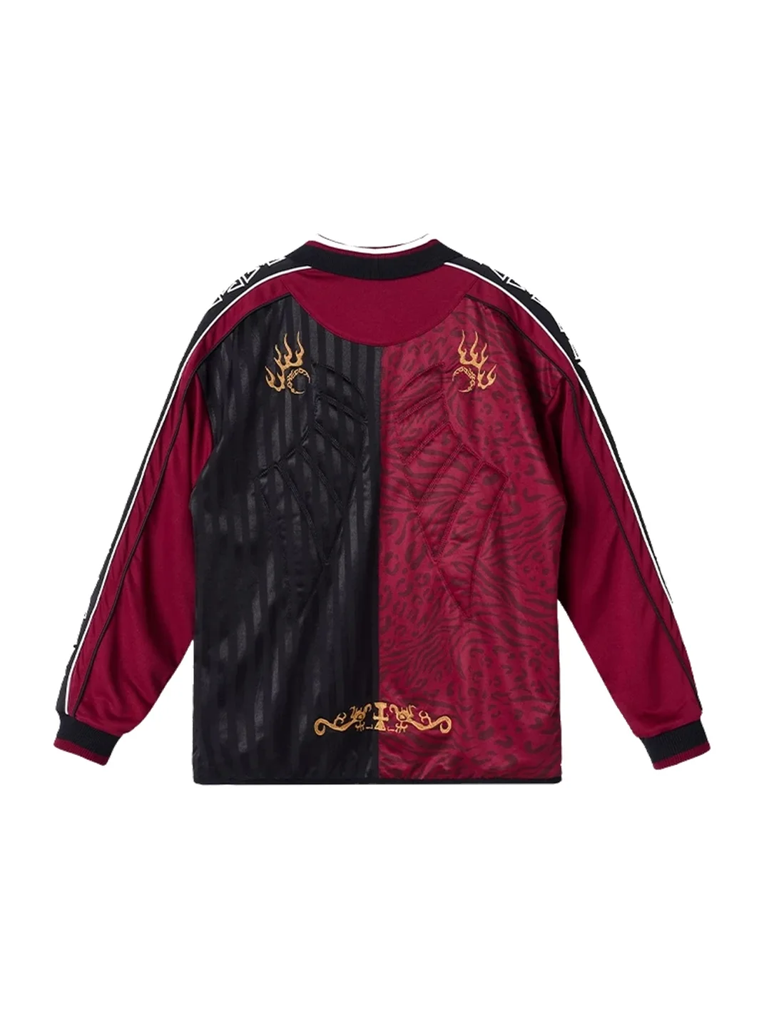 PERSONSOUL | Embroidered Colorblock Long Sleeve Polo Sport Top