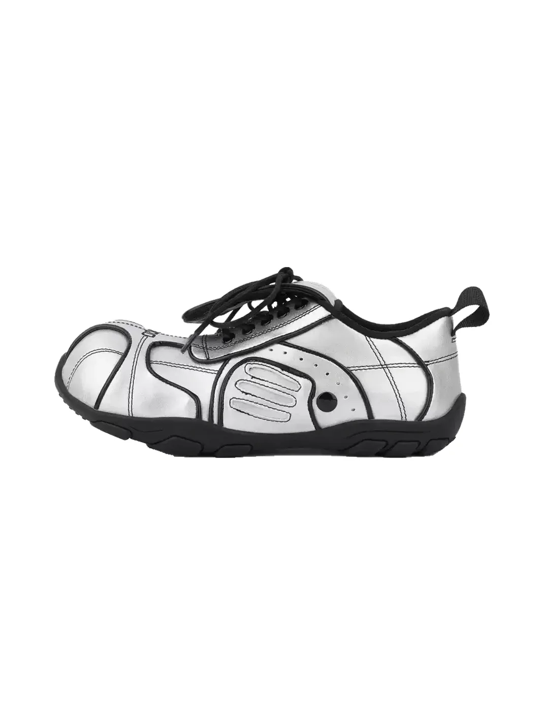 Enqo | Silver Retro Flap Casual Sneakers