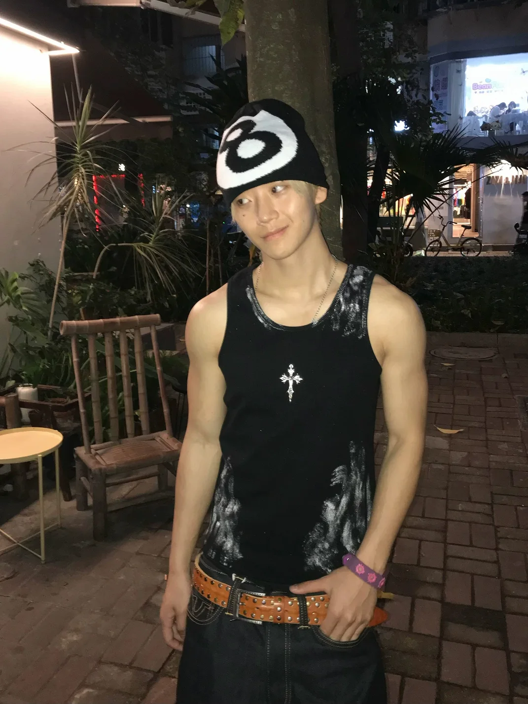 Dream Band | Slim Fit Distressed Cross Tank Top