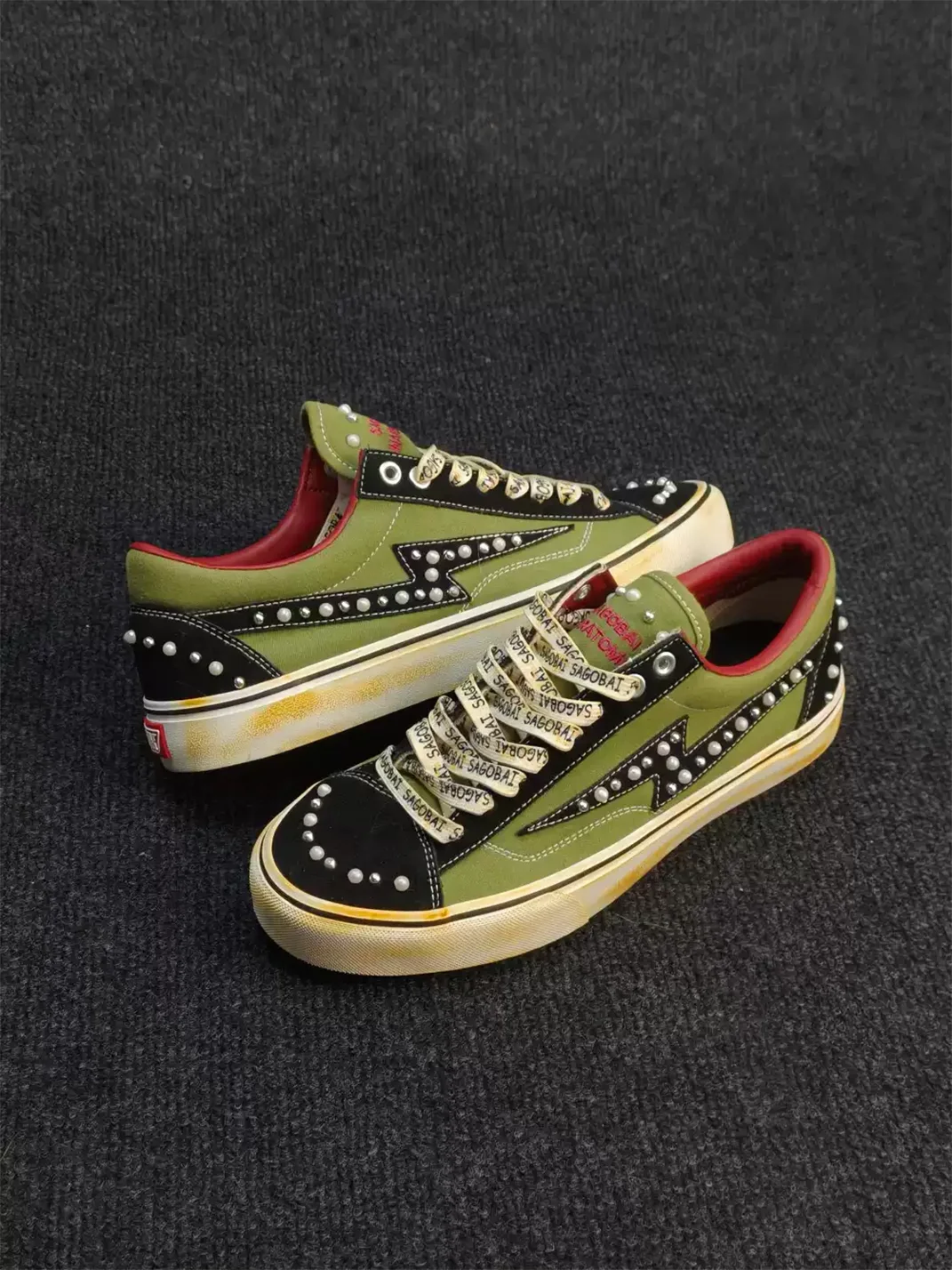 ZDZZFT | Distressed Lightning Low Top Skate Sneakers