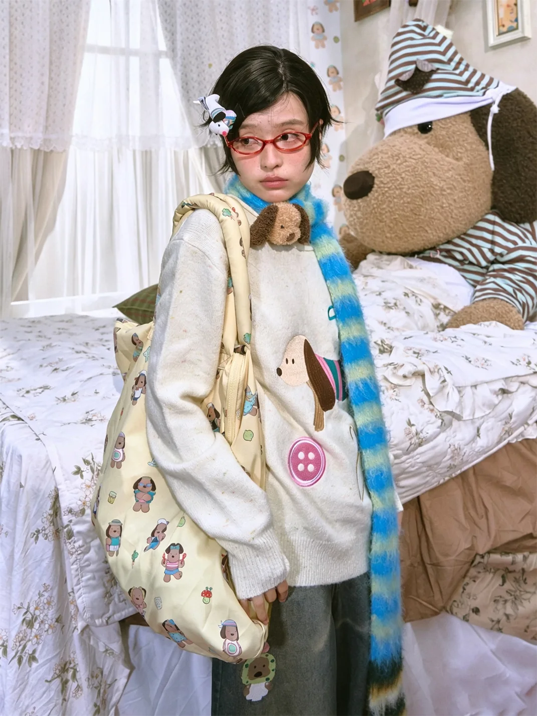 OhTODOG | Multicolor Printed Padded Tote Bag