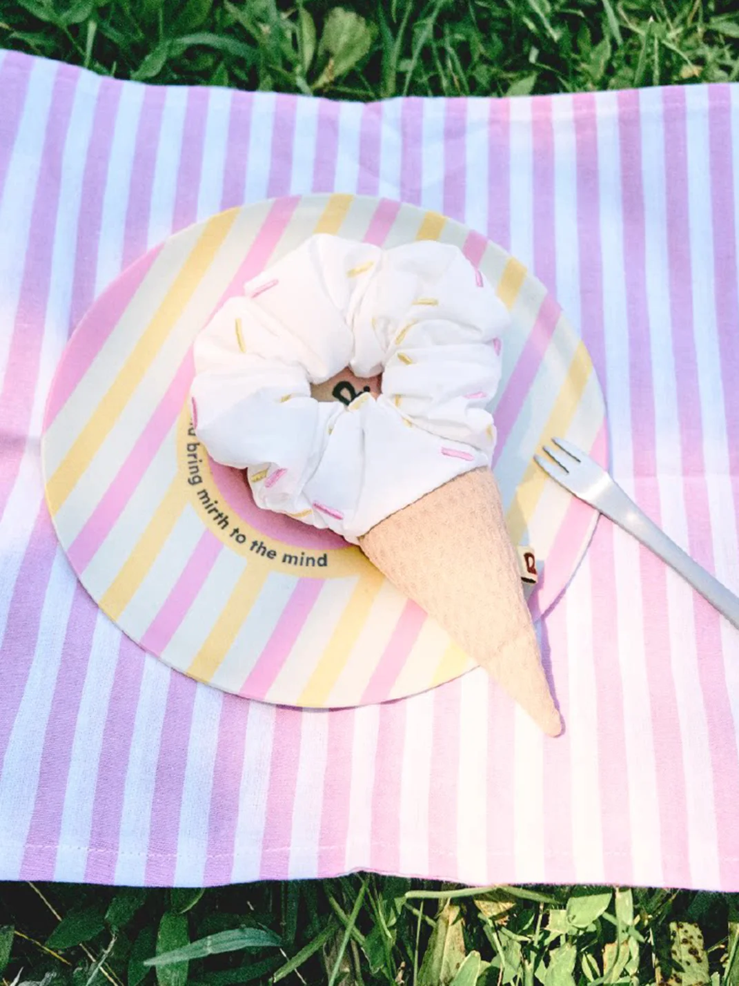 12Yotems | Embroidered Ice Cream Cone Scrunchie