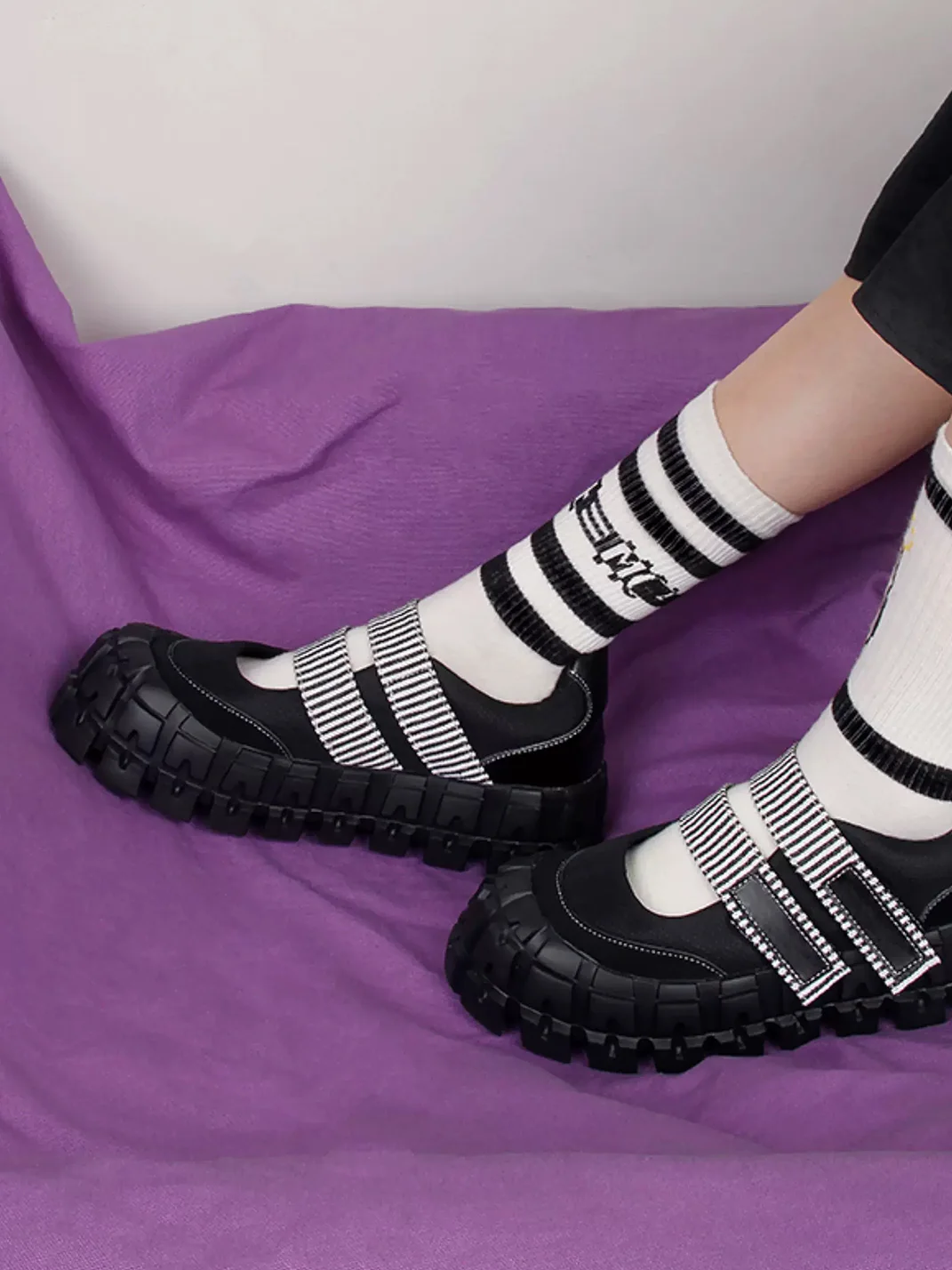 Enqo | Black Platform Mary Jane Shoes
