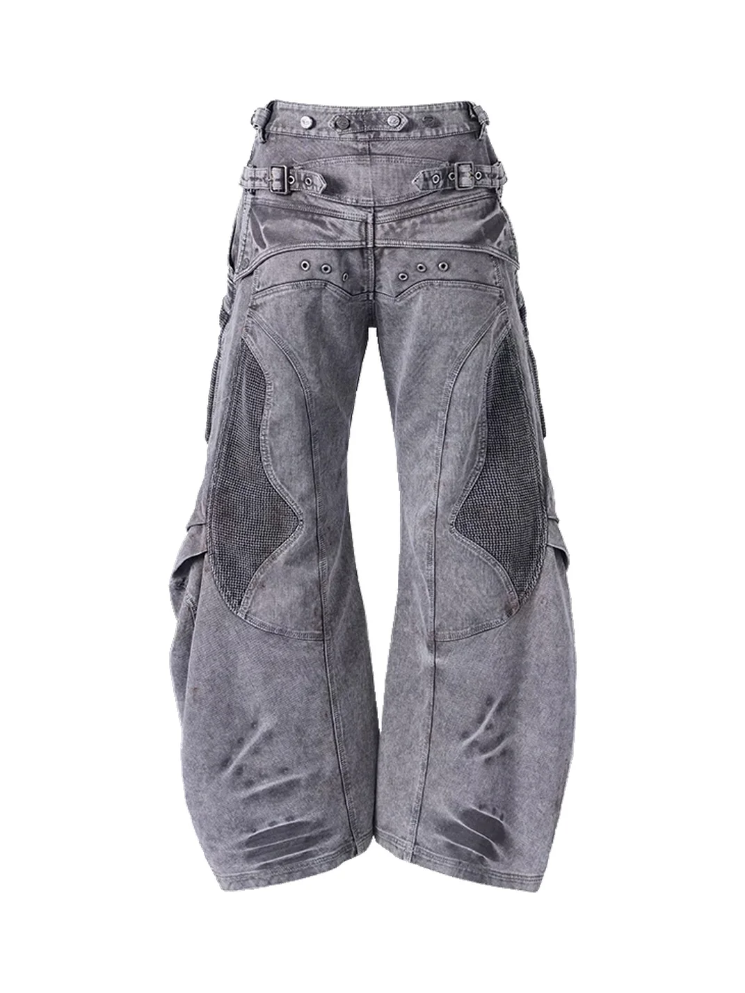 PERSONSOUL | Double-Waist Wide-Leg Cargo Pants