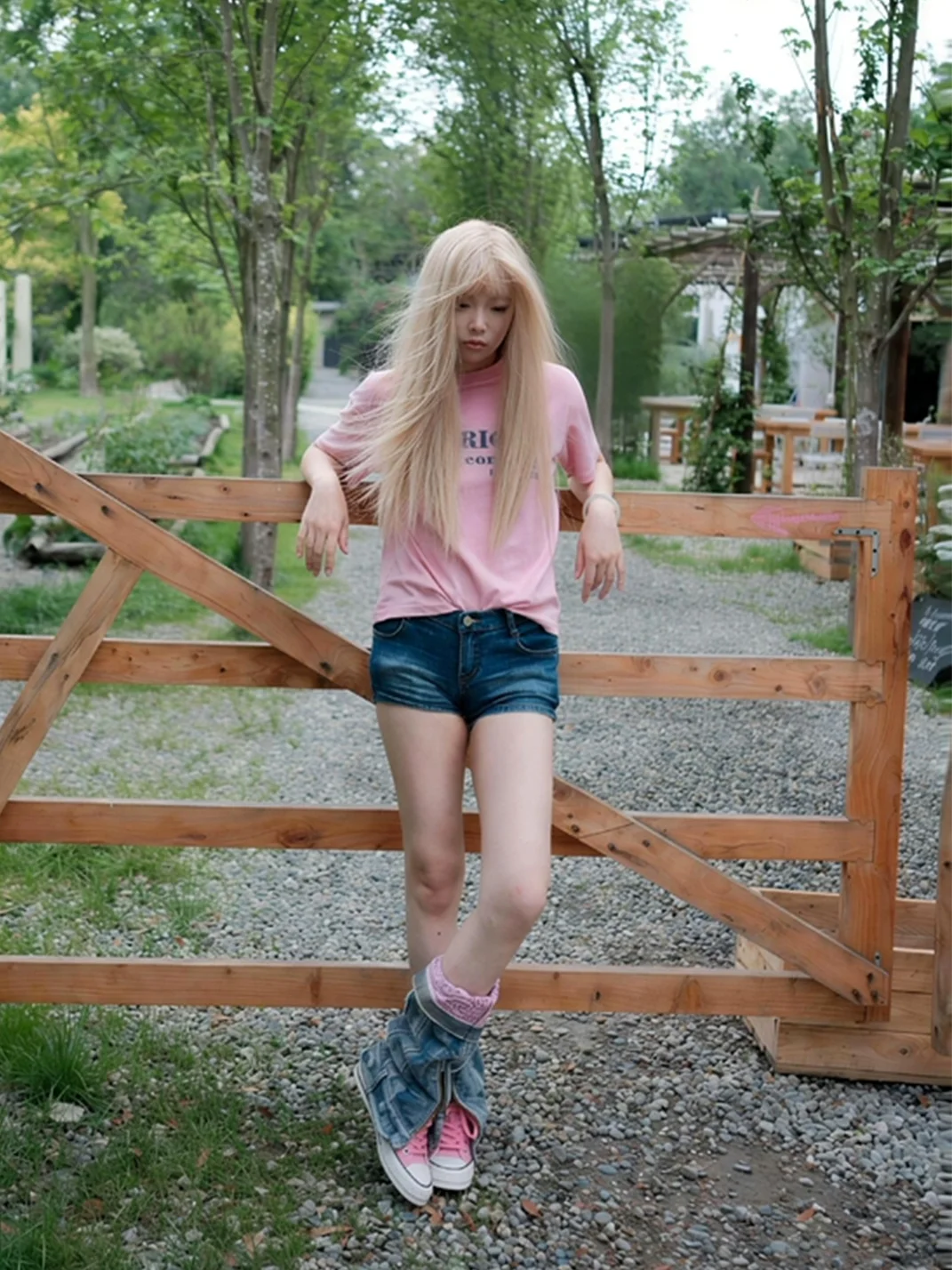 ZHUDAGE | Colorblock Denim Canvas Tall Boots