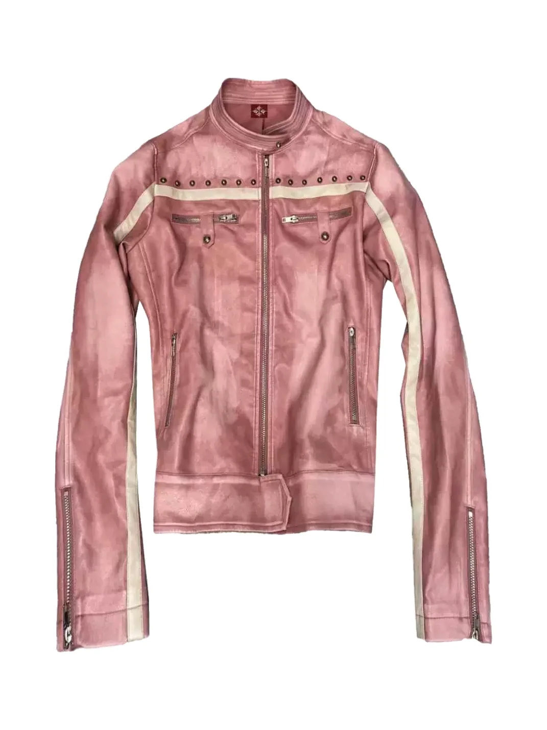 DETW | Vintage Punk Studded Stand Collar Cropped Jacket