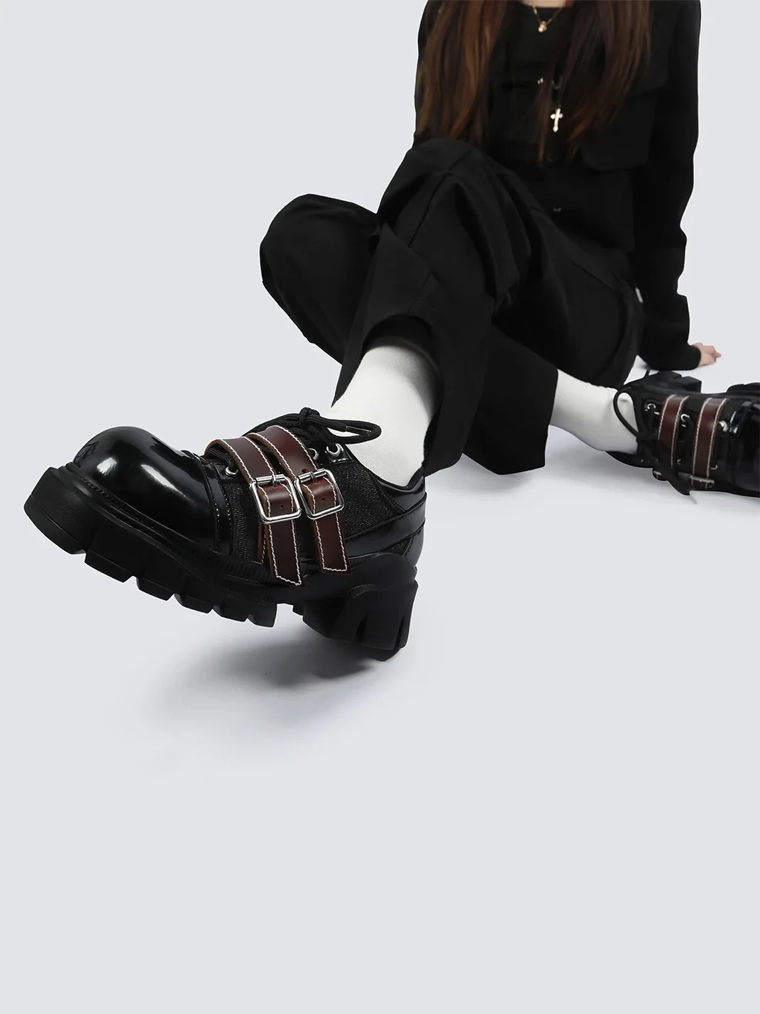 Enqo | Retro Buckled Platform Shoes
