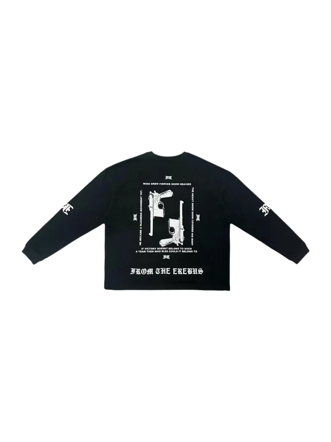 FromTheErebus | Boxy Long Sleeve Pistol Print Sweatshirt